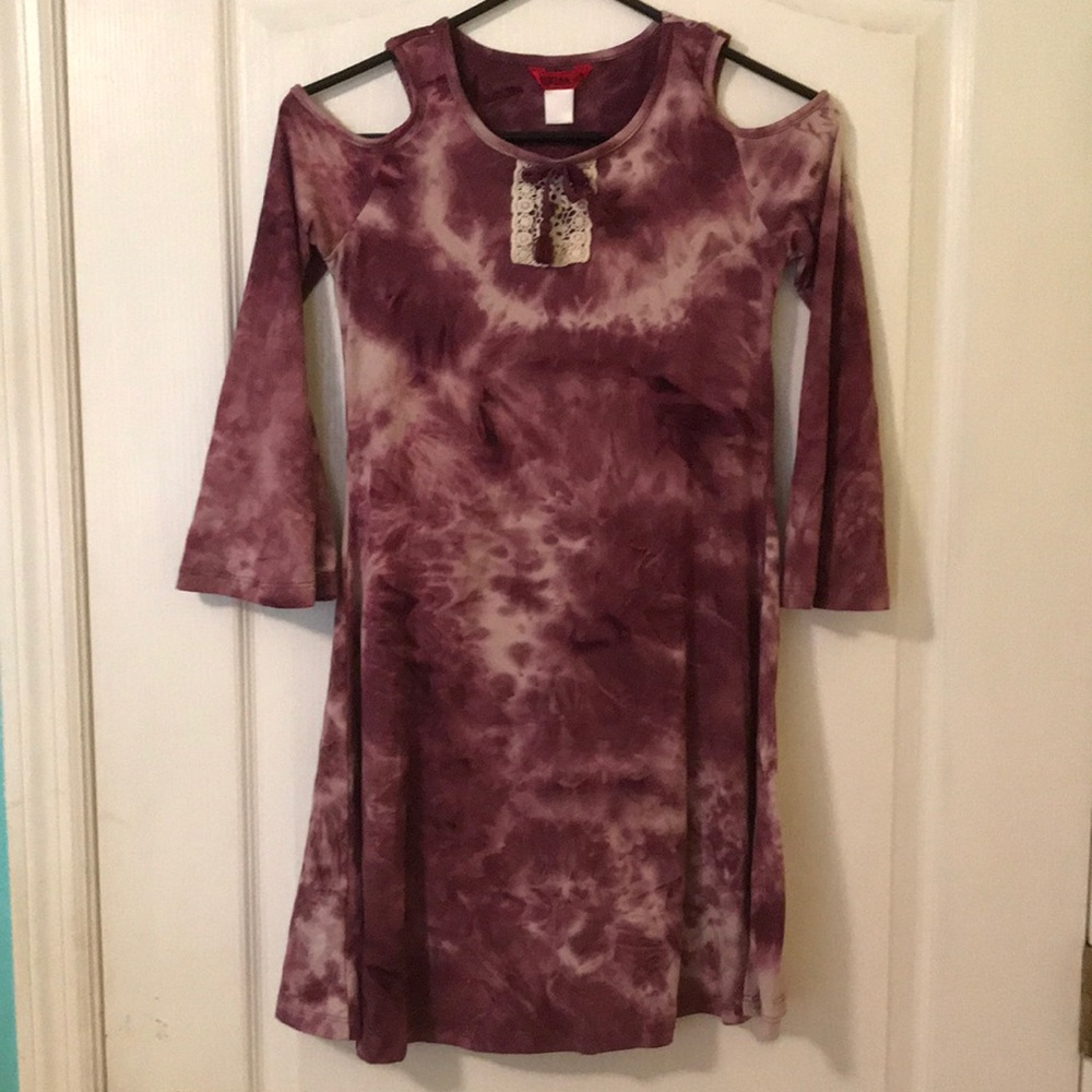 Tie-Dye Cold Shoulder Dress
